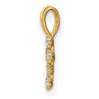 14K CZ Cross Pendant
