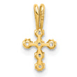 14K CZ Cross Pendant