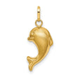 14k Hollow Satin & Polished Fish Charm