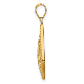 14K Diamond-cut Dangle Pendant