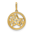 14k CZ Stars Circular Pendant