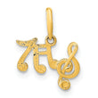 14K Polished Music Notes Pendant