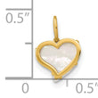 14K Polished Mother of Pearl Heart Pendant