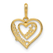 14k CZ Mom & Daughter Heart Pendant