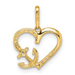14k CZ Heart with Anchor Pendant