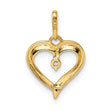14k CZ Heart Pendant