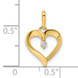 14k CZ Heart Pendant