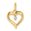 14k CZ Heart Pendant