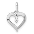 14k White Gold CZ Heart Pendant