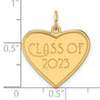 14k Polished Class of 2023 Heart Charm