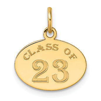 14k Polished Oval CLASS OF 2023 Charm