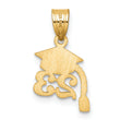 14K Graduation Cap 23 w/ Dangling Tassle Charm