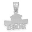 14K White Gold 2023 Graduation Cap and Diploma Charm