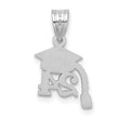 14K White Gold Graduation Cap 24 w/ Dangling Tassel Charm