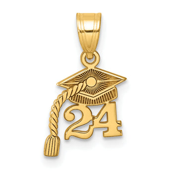 14K Graduation Cap 24 w/ Dangling Tassle Charm