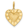 14K Textured Heart Pendant