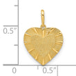 14K Textured Heart Pendant