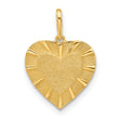 14K Textured Heart Pendant