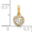 14K CZ Heart Pendant
