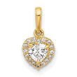 14K CZ Heart Pendant