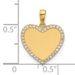 14k Polished CZ Heart Pendant