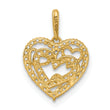 14k Polished CZ Heart Pendant