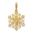 14k Polished CZ Snowflake Pendant