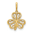 14k Polished Three Leaf Clover Pendant