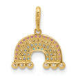 14k Polished CZ Rainbow and Clouds Pendant
