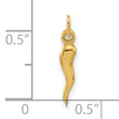 14k Polished Hollow  Italian Horn Pendant