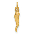 14k Polished Hollow  Italian Horn Pendant