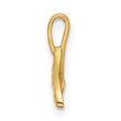 14k Polished CZ Whale Tail Pendant