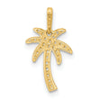 14K Polished CZ Palm Tree Pendant