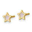 14K Polished Mother of Pearl Star Post Earrings - Birthstone Company
