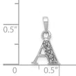 14KW with Rhodium Diamond Letter A Initial Pendant - Birthstone Company