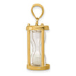 14k Polished 3-D Plastic Hourglass w/ Beads Charm