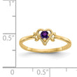 14K Amethyst Birthstone Heart Ring - Birthstone Company