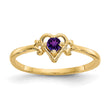 14K Amethyst Birthstone Heart Ring - Birthstone Company