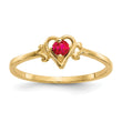 14K Ruby Birthstone Heart Ring