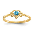 14K Blue Topaz Birthstone Heart Ring - Birthstone Company