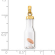 14k 3-D Mini Penny in Glass Bottle Pendant