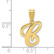 14KY Script Letter C Initial Pendant