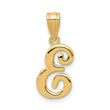 14KY Script Letter E Initial Pendant