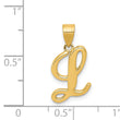 14KY Script Letter L Initial Pendant