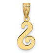 14KY Script Letter S Initial Pendant