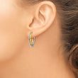 14k Two-tone Oval Loop Hoop Earrings