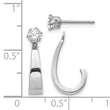 14k White Gold J Hoop w/CZ Earring Jacket - Birthstone Company