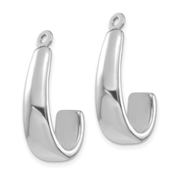 14k White Gold J Hoop Earring Jackets - Birthstone Company