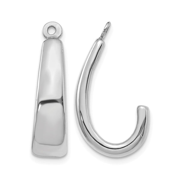 14k White Gold J Hoop Earring Jackets - Birthstone Company