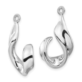 14k White Gold Twisted J Earring Jackets - Birthstone Company
